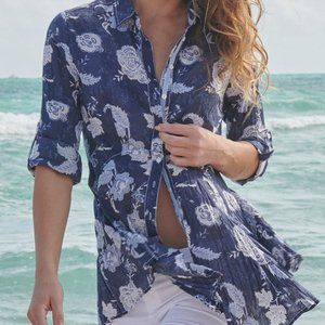 Cino Palma Indigo Button Down Tunic